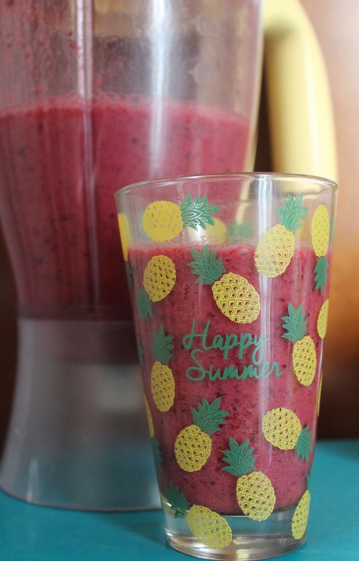 smoothie fruits rouges - ananas